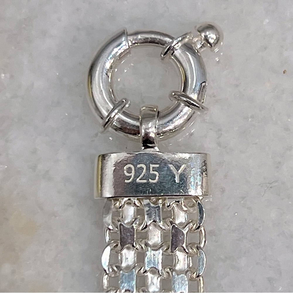 Wide Bismarck Sterling Silver Chain Necklace - Picture 7 of 8